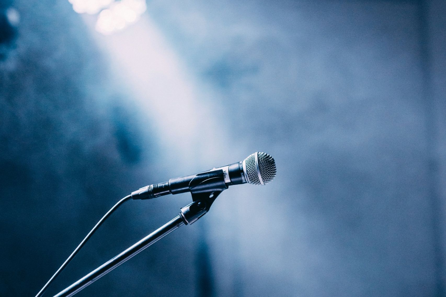 Red and yellow lights in dark room